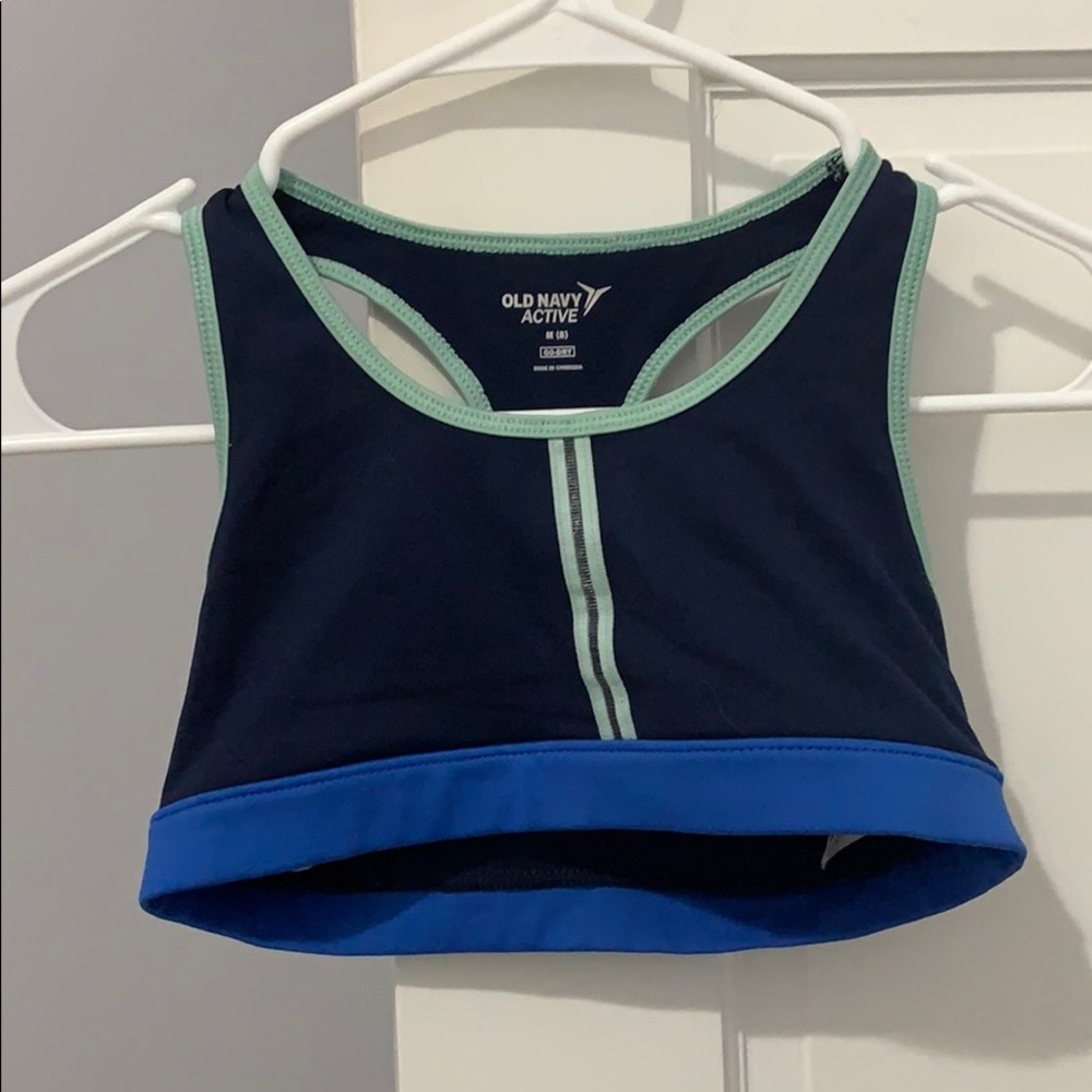 blue kids sports bra